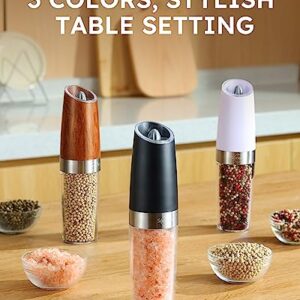 𝐔𝐩𝐠𝐫𝐚𝐝𝐞𝐝 𝟗𝐨𝐳 𝐗𝐋 𝐂𝐚𝐩𝐚𝐜𝐢𝐭𝐲 Sangcon Gravity Electric Salt and Pepper Grinder Set Battery Powered Refillable Automatic Operation Adjustable Coarseness Mill Grinder Shakers Set