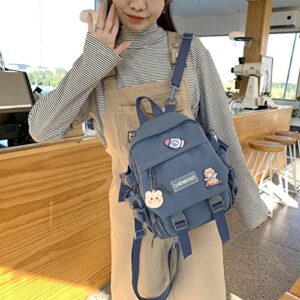 Ritatte Cute Mini Backpack with kawaii Pins Accessories Pendant for Women Aesthetic Mini Crossbody Bag Shoulder Bag(Blue-65, One Size)