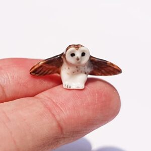 SSJSHOP Baby Owl Micro Tiny Dollhouse Figurines Hand Painted Ceramic Animals Collectible Gift Home Garden Decor