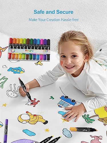 TongFu 12 Colors Alcohol Markers, Dual Tip Permanent Markers Smooth Inking, 2s Quick Dry, Safe and Durable, Colorful, Suitable for Kids, Adults, Artists Coloring, Drawing, Designing Art Markers Set
