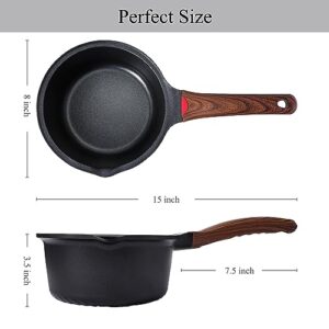 Vinchef 2qt Nonstick Sauce Pan with Lid, Small Milk Pot Pan Germany 3C+ CERAMIC Reinforced Coating,Saucepan with Stay-Cool Handle, Compatible for All Stove Top
