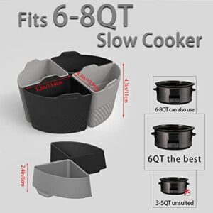 Slow Cooker Liners，Cook Four Things at Once and Easy Clean，Crock Pot Divider，Suitable for 6-8QT Crock，Silicone Crock Pot Liners Oval (4)