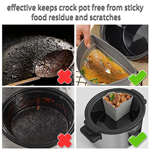 Slow Cooker Liners，Cook Four Things at Once and Easy Clean，Crock Pot Divider，Suitable for 6-8QT Crock，Silicone Crock Pot Liners Oval (4)