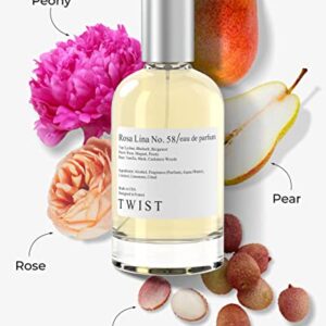 Twist Rosa Lina No. 58 Inspired by Perfume De Marly Delina, Long Lasting Perfume For Women, EDP - 100 ml | 3.4 fl. oz.