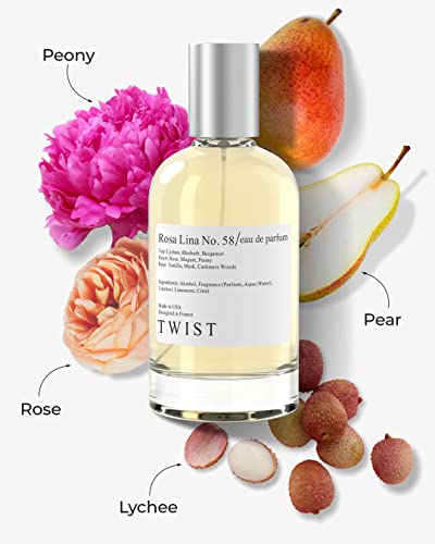 Twist Rosa Lina No. 58 Inspired by Perfume De Marly Delina, Long Lasting Perfume For Women, EDP - 100 ml | 3.4 fl. oz.