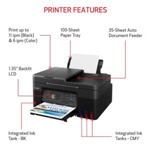 Canon Megatank G4270 All-in-One Wireless Supertank Printer |Print, Copy, Scan and Fax|with Airprint and Mopria Printing|Auto Document Feeder and Backlight 1.35" Square LCD Screen