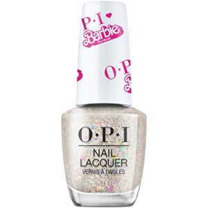 opi nail lacquer, sheer glitter finish nail polish, up to 7 days of wear, chip resistant & fast drying, 3 barbie limited edition collection, every night is girls night, 0.5 fl oz
