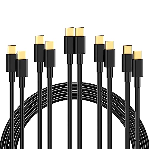 USB C to USB C Cable 10FT (5 Pack), Type C Fast Charging Cord, 20V/3A 60W(MAX) Charger Compatible with Samsung S23/S22/S21/S20, Note 20/10, iPad Pro 12.9/11 Air/Mini, MacBook Pro/Air, PS5 Controller