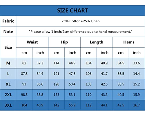 NANAMEEI Men Summer Linen Pants for Men Casual Beach Pants Trousers for Men with Drawstring Pocket White M