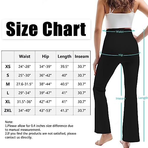 Ipletix Flared Leggings, High Waisted Flare Leggings for Women with Pocket Black Flare Leggings Yoga Pants Bootcut Leggings