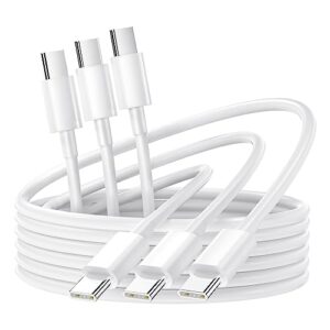 bgqq usb c to usb c charging cable, 3pack 6ft 60w [apple mfi certified] type c fast charger cable compatible for new ipad pro 12.9/11, air 4/5, mini 6, macbook air-white