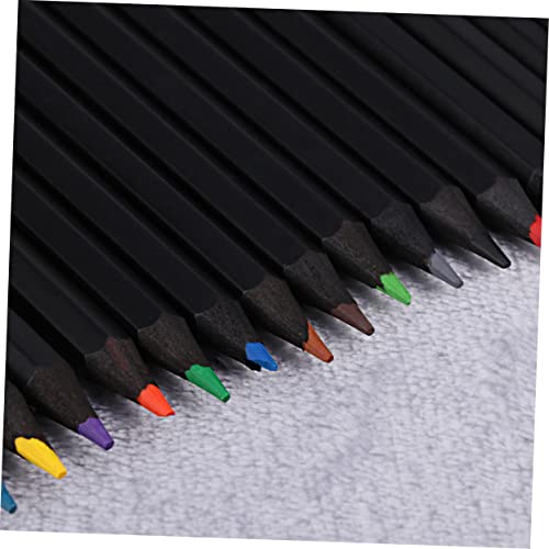 Tofficu Black Pencils 1 Set 24 Black Outfit Black Colored Pencils Artist Colored Pencils Coloring Pencils with Case 24 Color Pencils Paper Tube Bamboo Black Natural s Black Suits