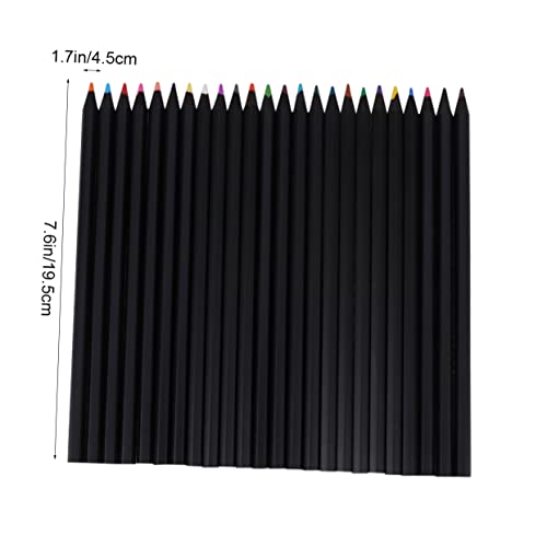 Tofficu Black Pencils 1 Set 24 Black Outfit Black Colored Pencils Artist Colored Pencils Coloring Pencils with Case 24 Color Pencils Paper Tube Bamboo Black Natural s Black Suits