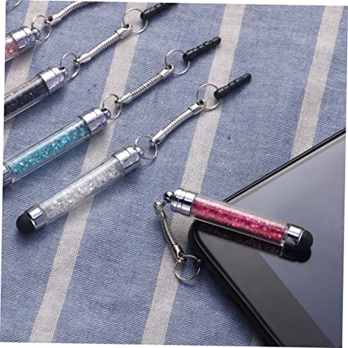 Hemobllo Mini Stylus Pen - 8 Pcs Crystal Capacitive Stylus Universal Touch Screen Pen Portable Stylus Pens with 3.5mm Jack Stylus for Smartphones Tablets Touch Screens (Random Color)