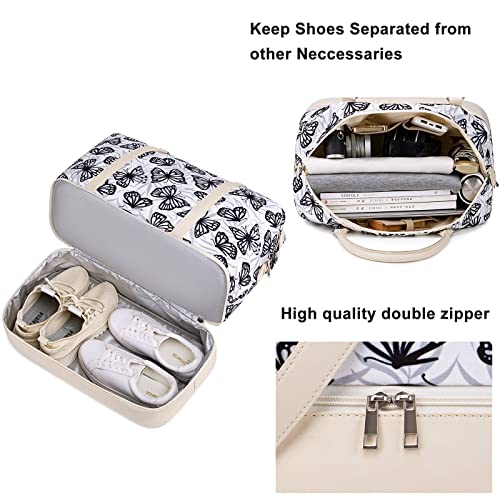 CAMTOP Weekender Travel Bag for Women Ladies Overnight Carry On Tote Duffel Bag with Luggage Sleeve and Shoes Compartment (Butterfly Travel Tote)