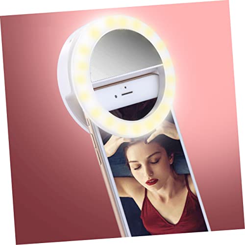 UKCOCO 1pc Portable Ring Light for Phone Clip-on Selfie Light Selfie Light Ring Fill Light Cell Phone Lens White Phone Ring Light Selfie Light Phone Selfie Light Portable Selfie Light