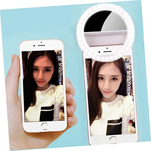 UKCOCO 1pc Portable Ring Light for Phone Clip-on Selfie Light Selfie Light Ring Fill Light Cell Phone Lens White Phone Ring Light Selfie Light Phone Selfie Light Portable Selfie Light