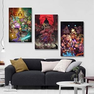 The Owl House Set of 3 Anime Poster 90s Canvas Wall Art Room Aesthetic Decor Posters 12x18inch(30x45cm)-3pcs