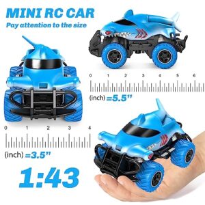 Remote Control Car for Boys 2-5, RC Toys for 2 3 4 5 Year Old Boys, Shark Monster Truck Toy Vehicle,Mini 1:43 Scale Car Toys for Boys 3-5 Years Old Truck, Toy Cars Best Gift for Age 3 4 5 6 Kids