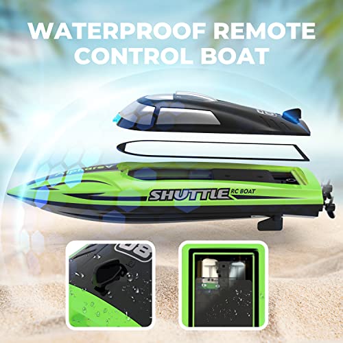 ALPHAREV RC Boats for Kids - R208MINI Double Motor Remote Control Boat for Pool and Lake, 2.4GHz RC Speed Boat with Rechargeable Battery, Summer Outdoor Water Toys Birthday Gifts for Boys