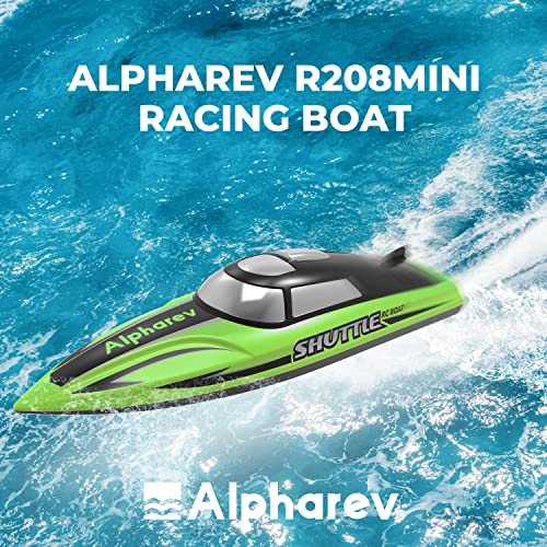 ALPHAREV RC Boats for Kids - R208MINI Double Motor Remote Control Boat for Pool and Lake, 2.4GHz RC Speed Boat with Rechargeable Battery, Summer Outdoor Water Toys Birthday Gifts for Boys