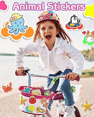 600 Pcs Cute Stickers for Kids, Water Bottle Stickers for Teens, Kawaii Vinyl Phone Laptop Skateboard Animal Waterproof Classroom Stickers, Bulk Aesthetic Sticker Packs for Boys Girls Teacher