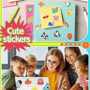 600 Pcs Cute Stickers for Kids, Water Bottle Stickers for Teens, Kawaii Vinyl Phone Laptop Skateboard Animal Waterproof Classroom Stickers, Bulk Aesthetic Sticker Packs for Boys Girls Teacher