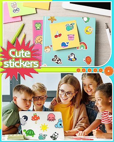 600 Pcs Cute Stickers for Kids, Water Bottle Stickers for Teens, Kawaii Vinyl Phone Laptop Skateboard Animal Waterproof Classroom Stickers, Bulk Aesthetic Sticker Packs for Boys Girls Teacher