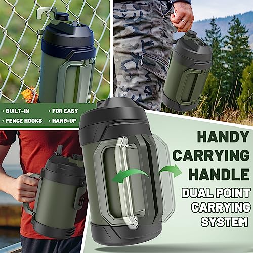 Hydraful Gallon Jug, Large Insulated Stainless Steel Sports Water Jug, Thermos Jug, 115oz Large Triple Wall Vacuum Insulation Water Bottle-Keeps Cold up to 48 Hrs-Sweat Proof,for Gym, Hiking & Camping
