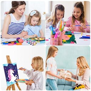 CarlonLin 4 Pack Paint by Number for Kids Framed Canvas, Paint by Numbers for Kids Ages 4-8-12, DIY Paint by Numbers Kits Beginner, DIY Acrylic Oil Painting for Home Wall Decor (8x8inch)