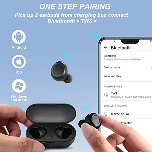 Wireless Earbuds, Bluetooth 5.2 Headphones Wireless in Ear with ENC Noise Cancelling Mic, 30H with HiFi Stereo IPX7 Waterproof Earphones Air Buds Pro Touch Control Smart Pop-up Auto Pairing