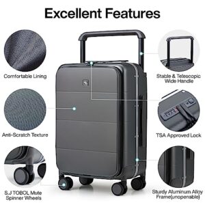 Hanke Carry On Luggage Hard Shell Suitcases with Spinner Wheels Top Zip Suitcase for Men Women TSA Luggage Travel Suit Case Lightweight Wide Handle Rolling Luggage 20 Inch(Graphite Grey)