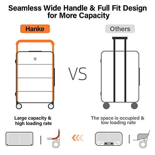 Hanke Carry On Luggage Hard Shell Suitcases with Spinner Wheels Top Zip Suitcase for Men Women TSA Luggage Travel Suit Case Lightweight Wide Handle Rolling Luggage 20 Inch(Graphite Grey)