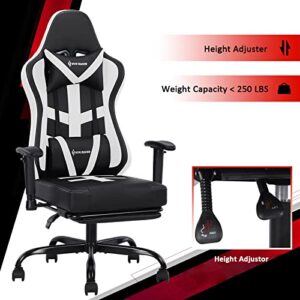 Gaming Chair Massage with Footrest Gamer Chair Ergonomic Gaming Chair for Adults Video Game Chair with Headrest and Massage Lumbar Support Gaming Chair Adjustable Swivel