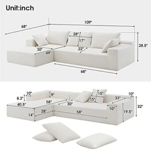 P PURLOVE Modern Upholstered Sectional Sofa Couch Set,Modular L Shaped Sectional Living Room Sofa Set,Free Combination Sofa Couch for Living Room,Bedroom