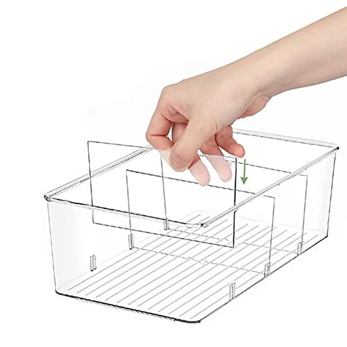 1 Piece Plastic Tea Bag Organizer Tea Bag Storage Box 4 Compartment Tea Bag Storage Container Tea Bag Holder for Kitchen Cabinet Countertop Pantry, Transparent