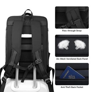 Travel Backpack, Carry On Backpack Flight Approved, 40L-50L Expandable Extra Large Backpack, Lightweight Waterproof Business Overnight Daypack Weekender Bag Fit 17 Inch Laptops, Gifts for Men Women