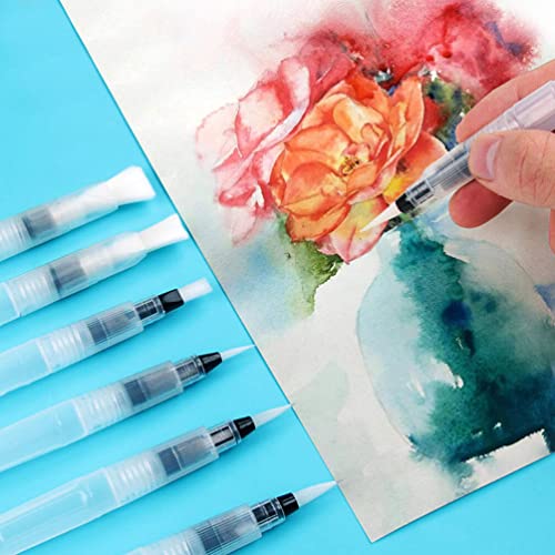 NUOBESTY Fountain Pen Ink 9pcs Watercolor Brush Pens Water Color Brush Pen Set Watercolor Paint Pens Water Coloring Brush Pens for Water Soluble Colored Pencils Pens + Pencil