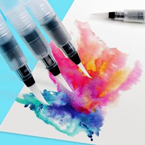 NUOBESTY Fountain Pen Ink 9pcs Watercolor Brush Pens Water Color Brush Pen Set Watercolor Paint Pens Water Coloring Brush Pens for Water Soluble Colored Pencils Pens + Pencil