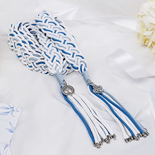 L.I.L.O.U Handfasting Cord for Wedding Ceremony in Natural Cotton Wedding Lasso Handmade Blue