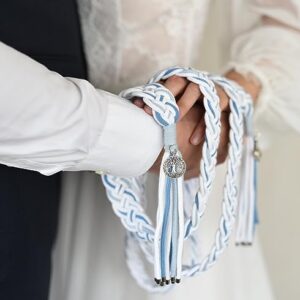 L.I.L.O.U Handfasting Cord for Wedding Ceremony in Natural Cotton Wedding Lasso Handmade Blue