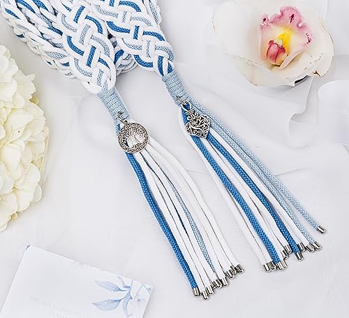 L.I.L.O.U Handfasting Cord for Wedding Ceremony in Natural Cotton Wedding Lasso Handmade Blue