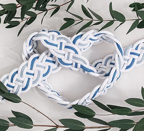 L.I.L.O.U Handfasting Cord for Wedding Ceremony in Natural Cotton Wedding Lasso Handmade Blue