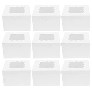 upkoch cajas para mini donas cupcake holder 12 pcs bakery boxes with window pastry cookie boxes small cake box paper treat boxes for pastry cupcakes pie donuts white mini muffins