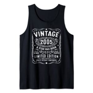 Vintage 2005 Made In 2005 18th Birthday Gift 18 Year Old Tank Top