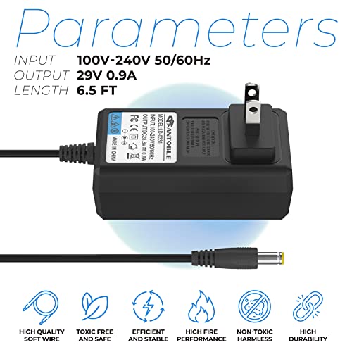 ANTOBLE Lawn Mower Charger MJ401C-CHRG Compatible with Sun Joe MJ401C MJ401C-XR MJ401C-Pro MJ401C-XR-SJB for Lawn Grass Mower Battery Charger Cord Power Supply Adapter Replacement Parts