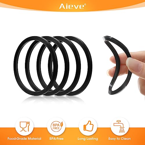 AIEVE 4 Pack Replacement Gasket Compatible with Owala FreeSip Water Bottle, Silicone Lid Seal Replacement Part Compatible with Owala 24oz 32oz 40oz Stainless Steel Cup