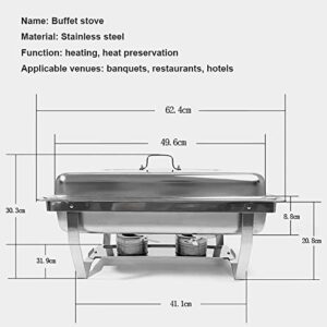 AXNI Hot Pot Buffet Set, Stainless Steel Catering Food Warmer, Foldable/Easy to Clean, Rectangular Food Warmer for Party Buffet,2Gitter