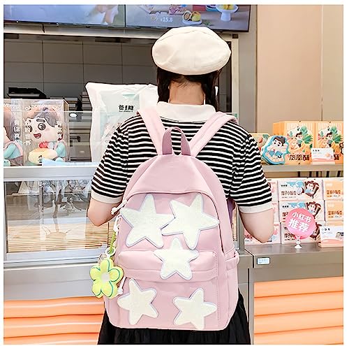 TIMMOR MAGIC Y2k Backpack for Women Aesthetic Bags with Star Graphic Vintage Coquette Bags Y2k Fashion Cyber Bag(style5-pink)