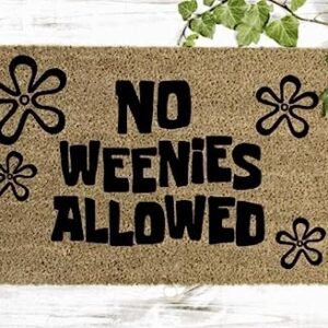 Hushuoni Door Mat No Weenies Allowed Welcome Non-Slip Mats Funny Doormat Decor for Bathroom Kitchen Front Porch Rugs Home Decor Entrance 16 x 24 inch